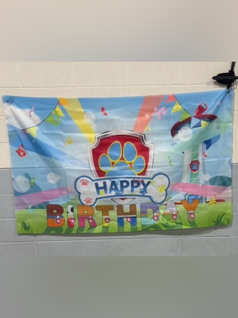 Paw Patrol Happy Birthday Banner - Blue, Red, Yellow, Green, Pink